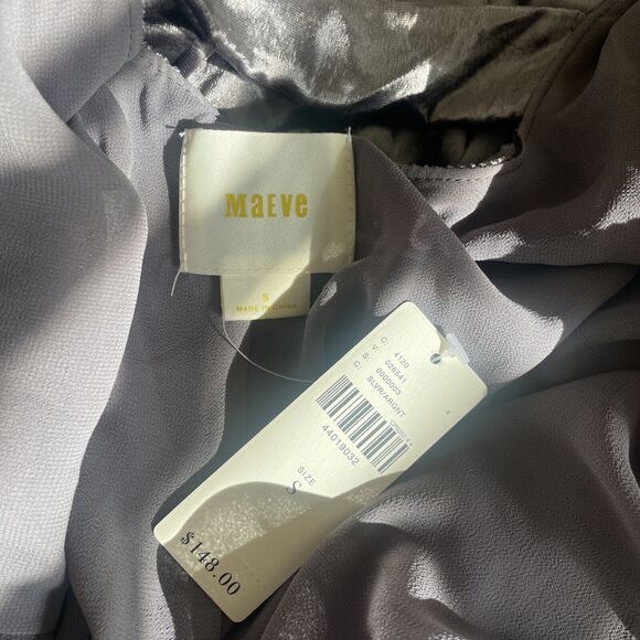 anthropologie , maeve, velvet romper, color silver/argnt, size small, NWT - Picture 5 of 6